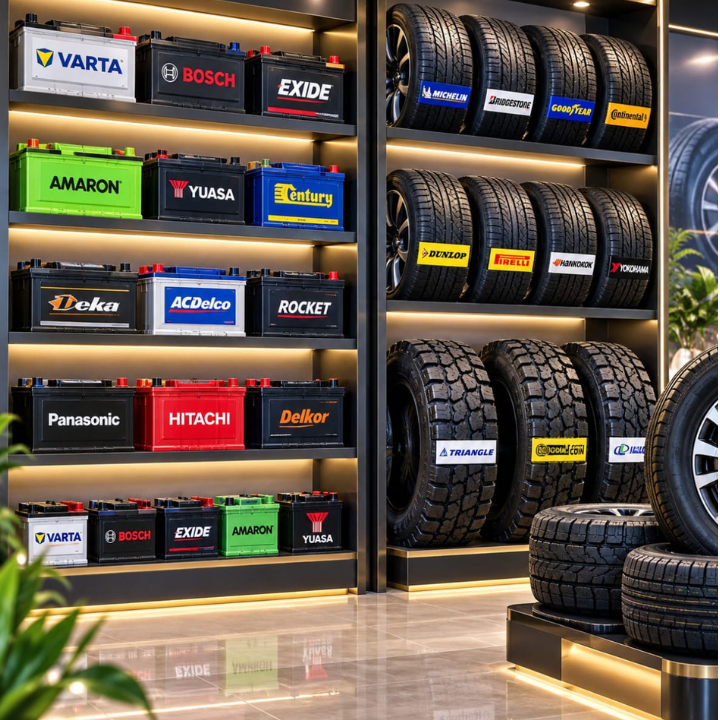 Tyres Batteries and Car Accessories